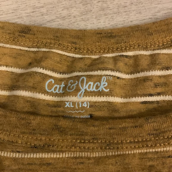 Cat & Jack boys short sleeved striped shirt size 14 - Picture 2 of 2